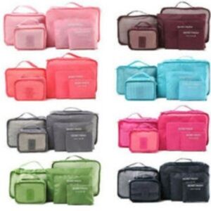6-Piece Luggage Travel Storage Bag Set – Rose Red